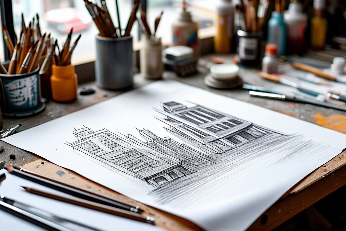 Cover image: Sketch a 6x8 Inch Urban Scene with Charcoal in 45 Minutes